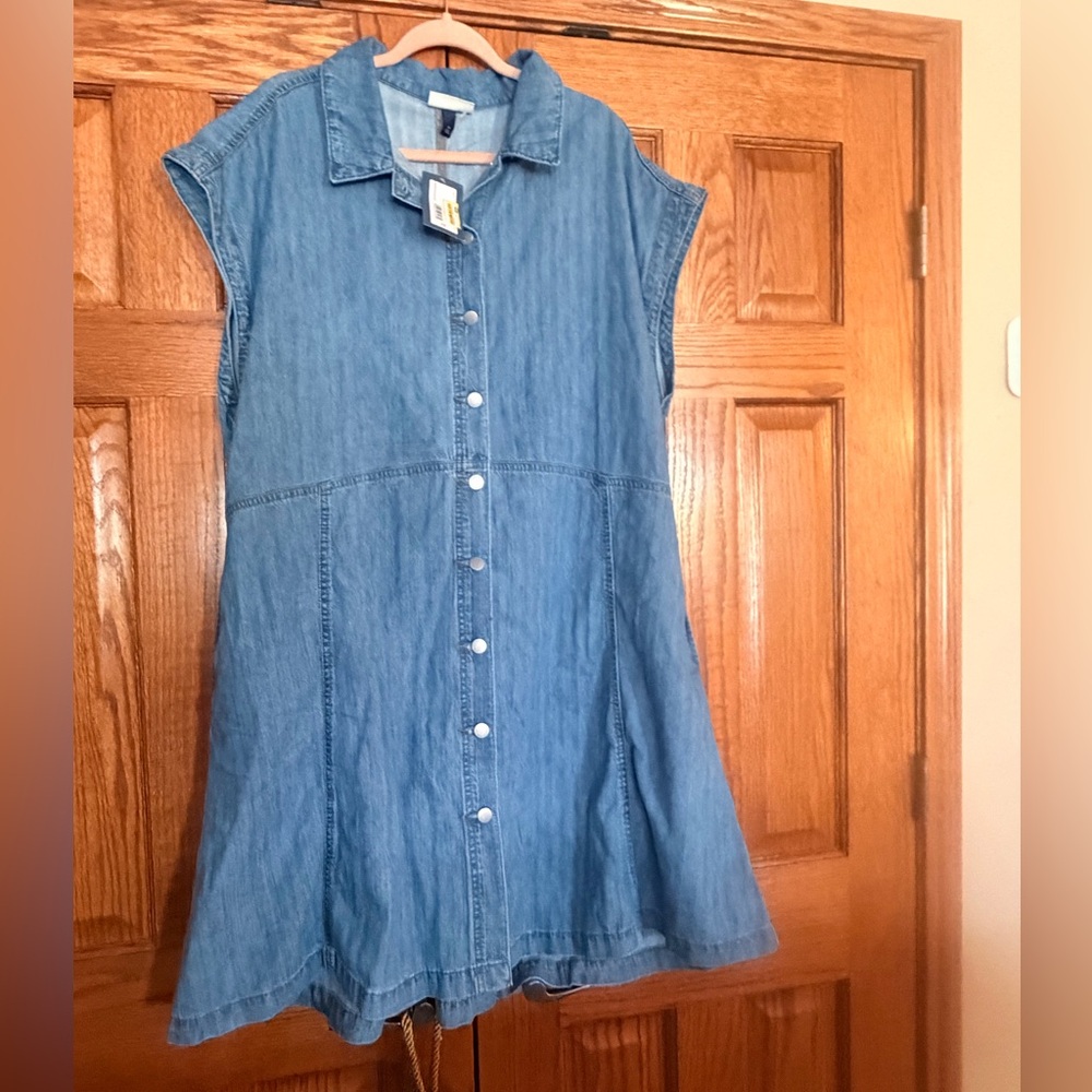 Universal Thread Light Blue Denim Button-Front Dress